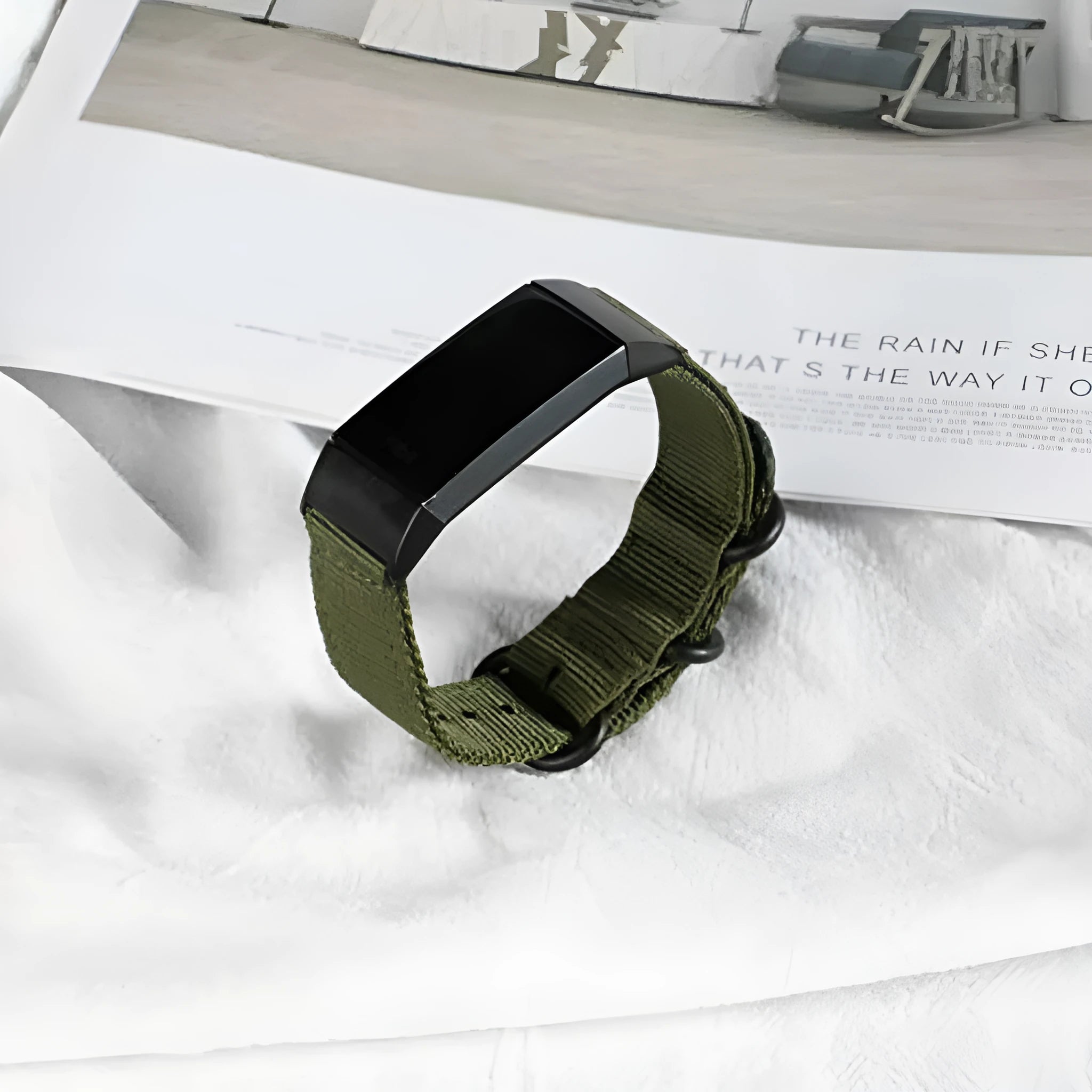 Fitbit Charge replacement nylon strap with three-ring buckle in multiple colour options