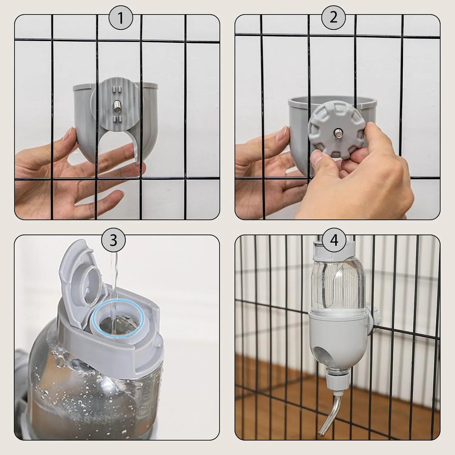 500ml small animal water bottle with rotating nozzle in blue white or yellow for rabbit cage