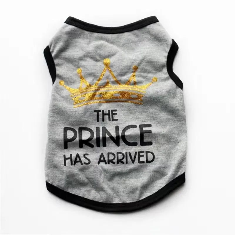 A cotton puppy vest for summer in various colours including Black Prince and Princess Rose