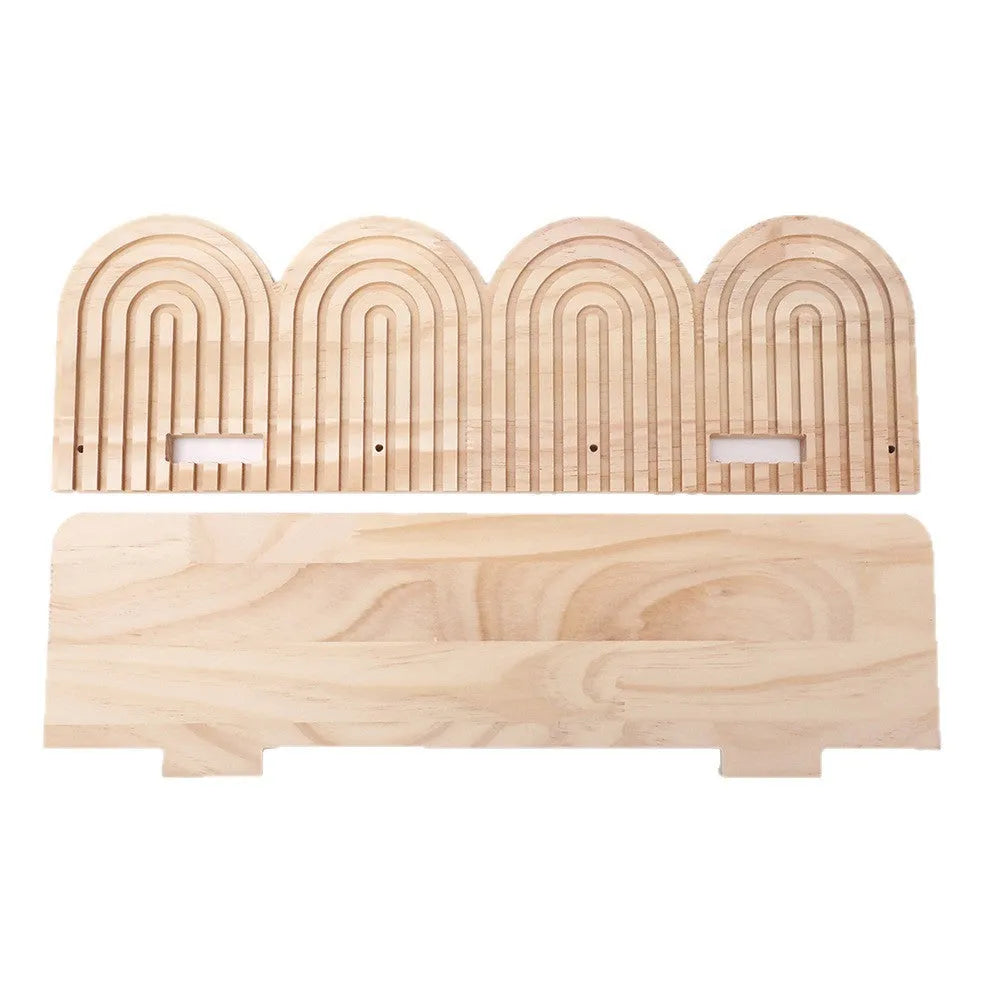 Solid wood wall-mounted flower pot storage rack with multiple display layers