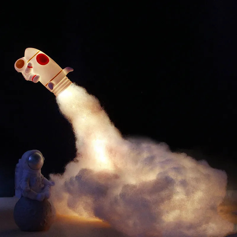 DIY astronaut rocket LED night light kit with warm white lights and 24cm height
