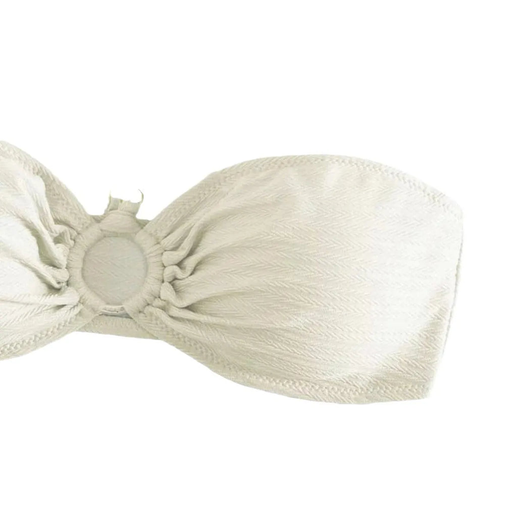 Women's solid colour halter bikini in creamy-white, green, black or pink for swimming