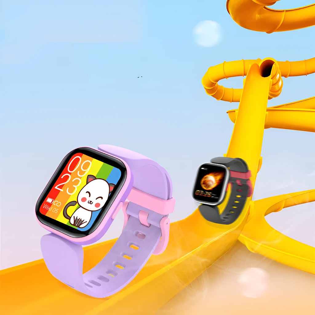 H39T Temperature Smart Children's Watch with blue TPU strap and 1.4-inch touch screen
