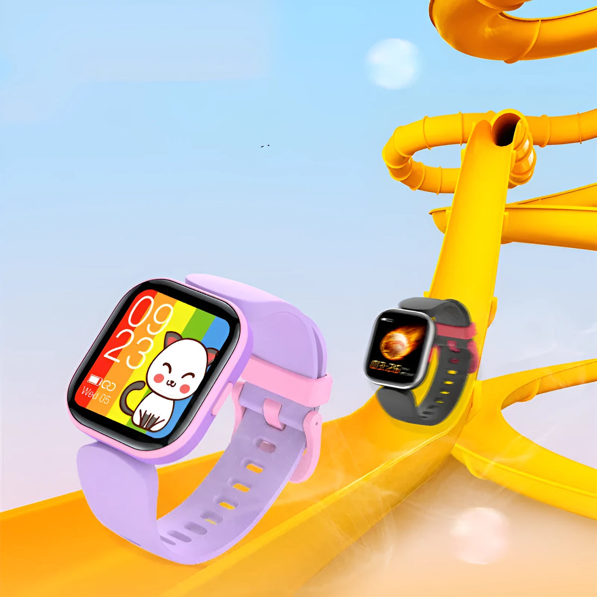 H39T Temperature Smart Children's Watch with blue TPU strap and 1.4-inch touch screen
