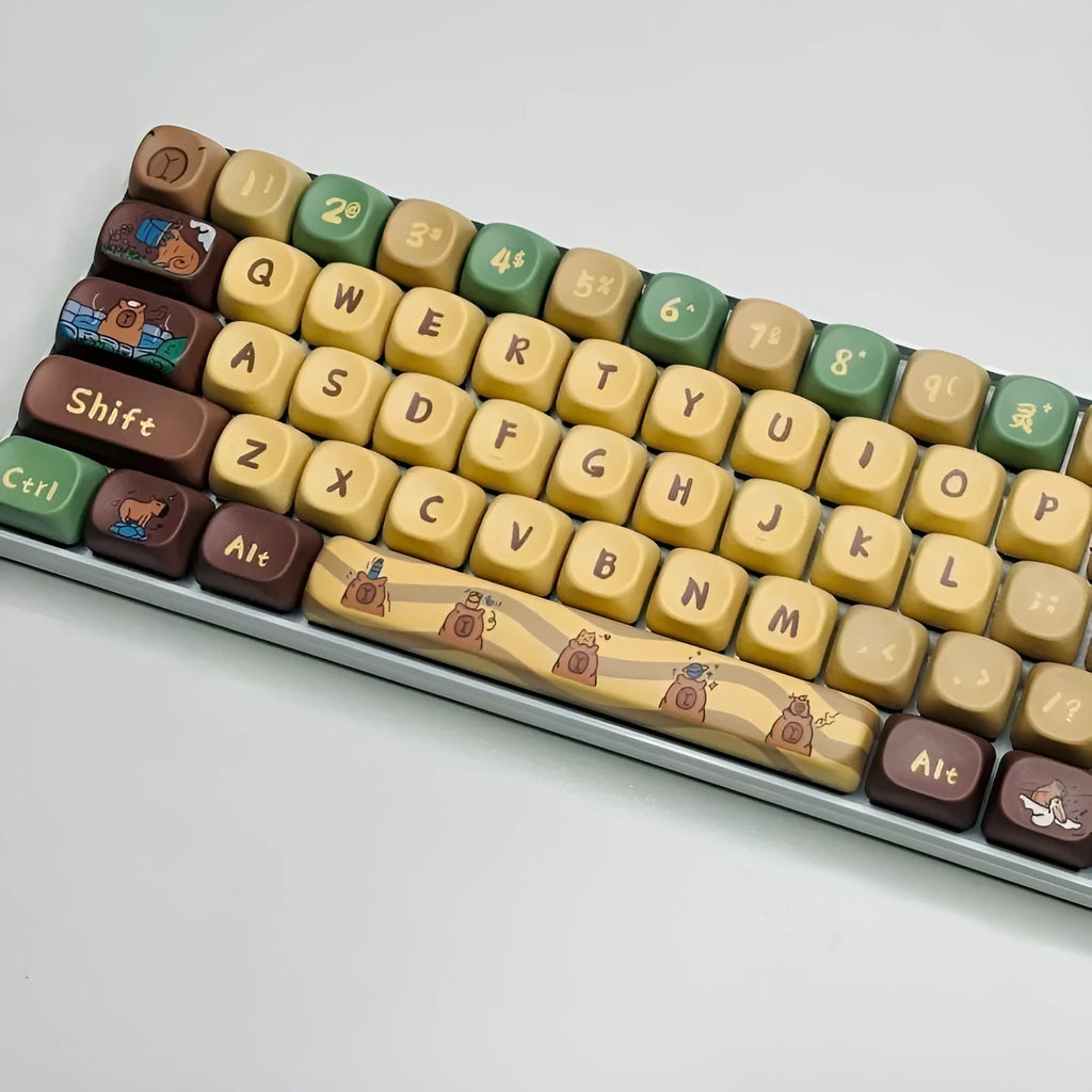 Capabala PBT Girl MOA Height mechanical keyboard keycap set of 130 keys.