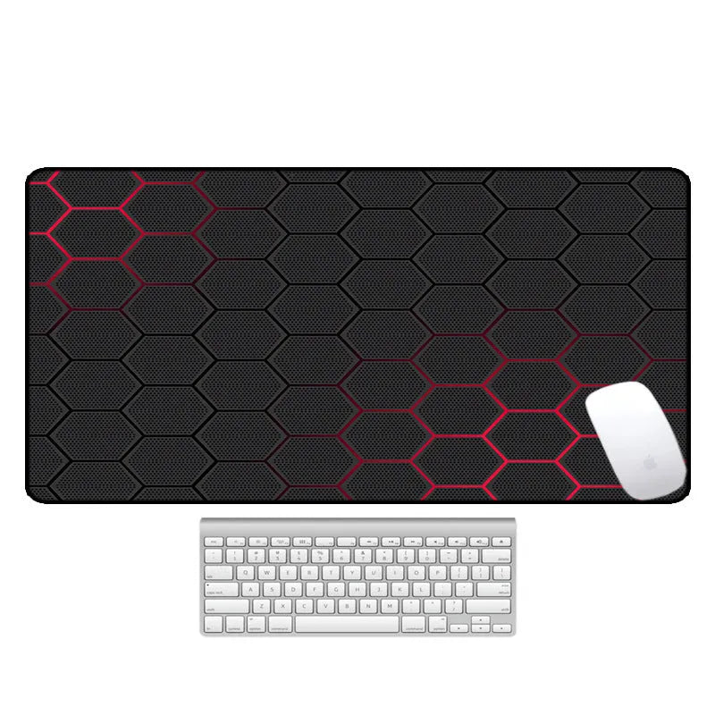 Large computer desk mouse pad with printed pattern and natural rubber non-slip base