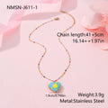 Gold-plated stainless steel necklace with heart-shaped fruit pendant on adjustable chain