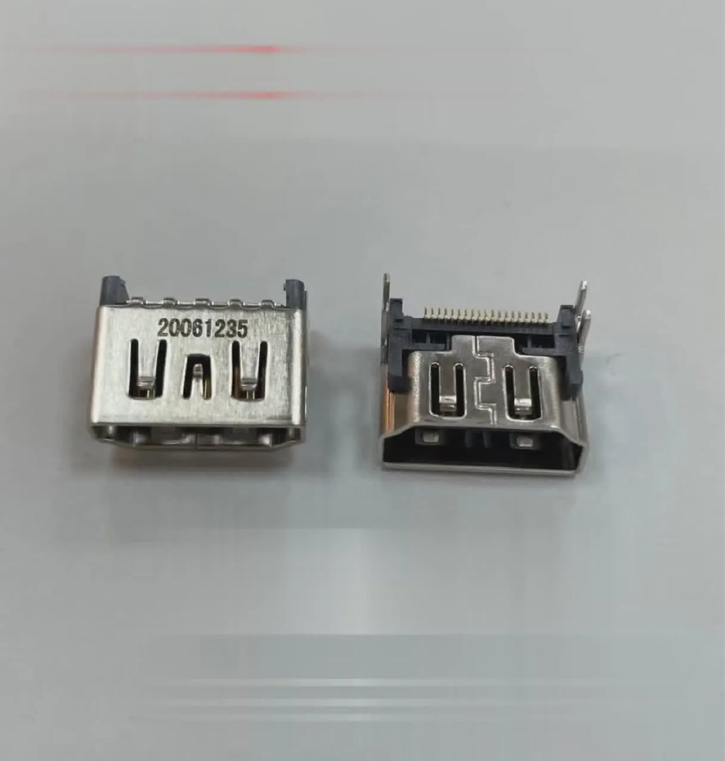 Silver metal HDMI interface socket for gaming console repair and port replacement