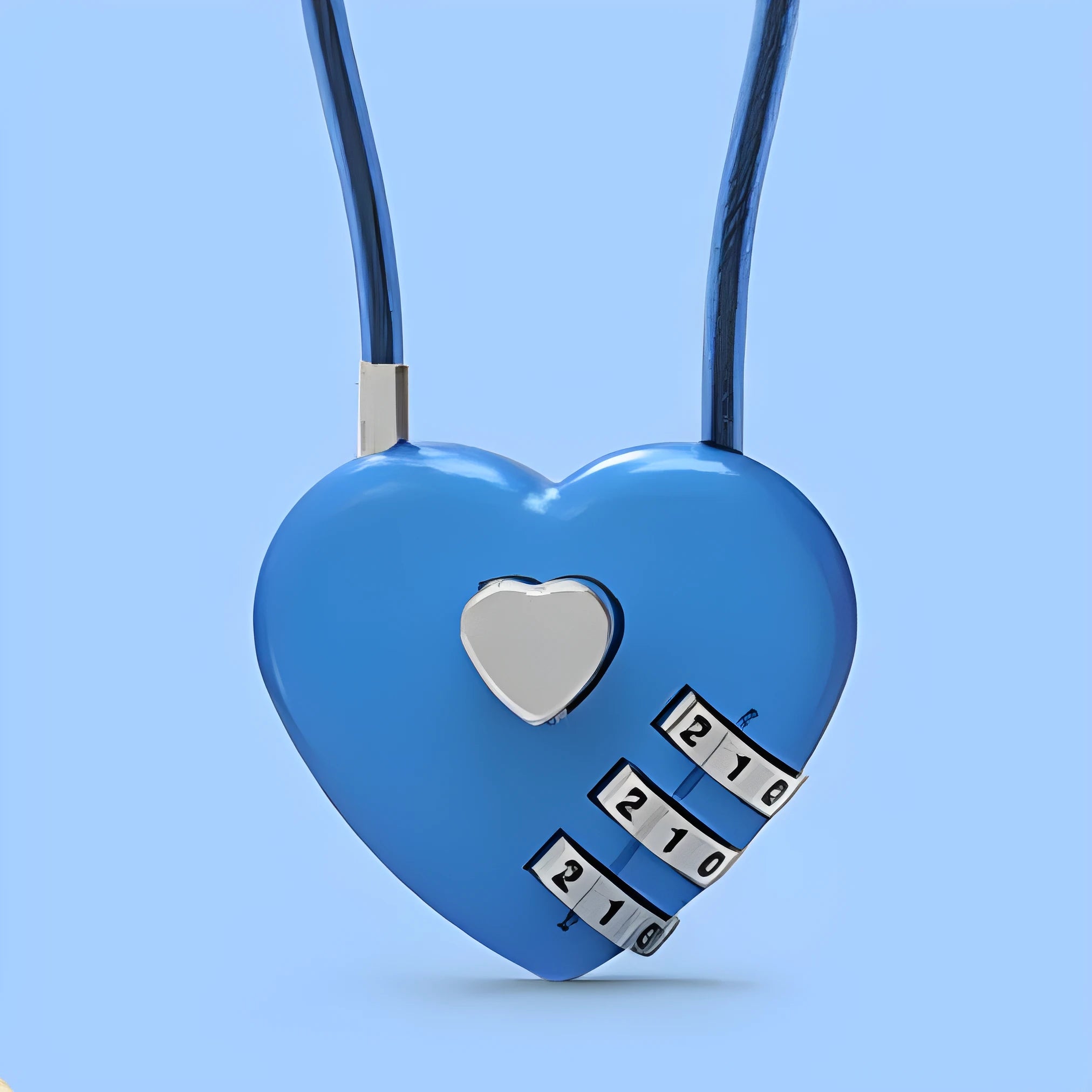 Peach Heart ABS plastic wire rope love lock with steel cable in modern design