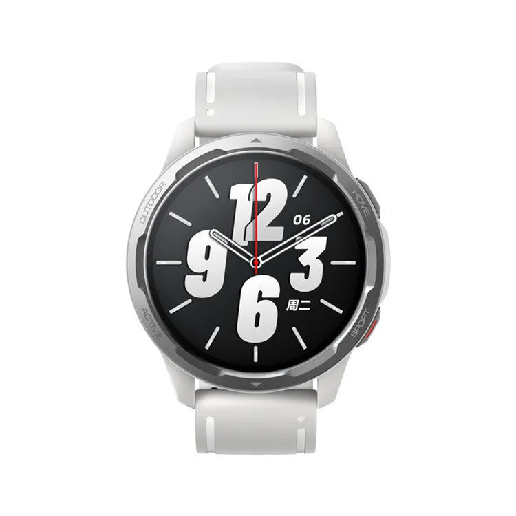 Dual band GPS smart watch with call function on silicone strap in black, white, or blue colours