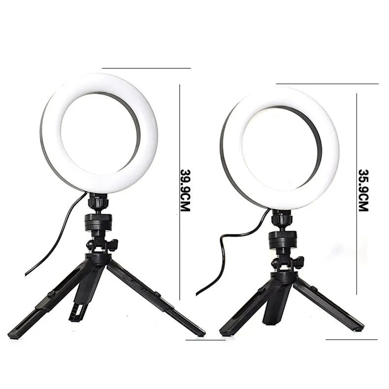 Black neutral style desktop mobile phone fill light bracket and tripod kit for live streaming