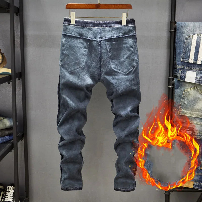 Men's slim fit skinny jeans in dark blue and light blue with micro elasticity fabric