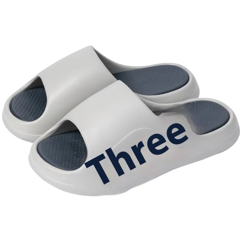 Platform flip-flop slippers with thick EVA sole in multiple colour options for indoor home use.