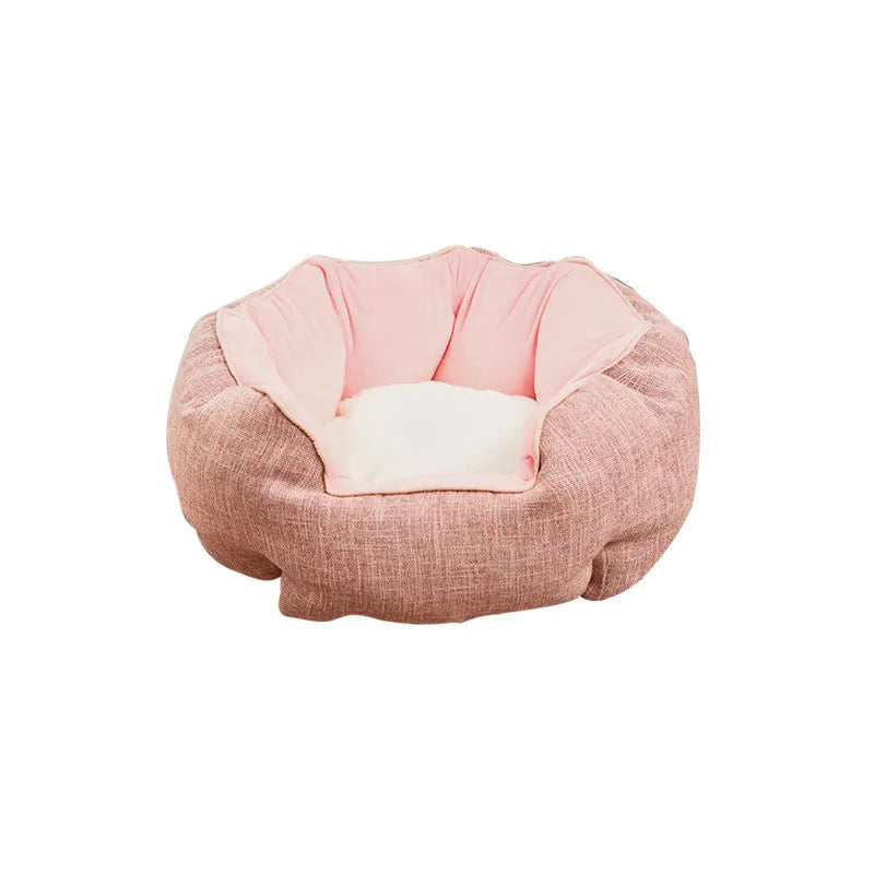 Octagonal pet bed with removable mats in blue colour for cats and small dogs