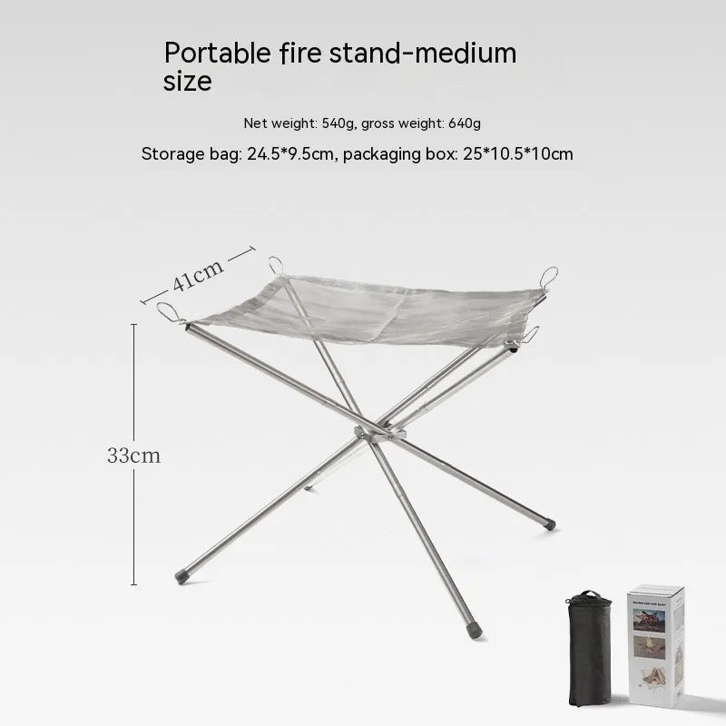 Silver stainless steel barbecue grill with removable cooking net, shown in a medium or large size for outdoor use.