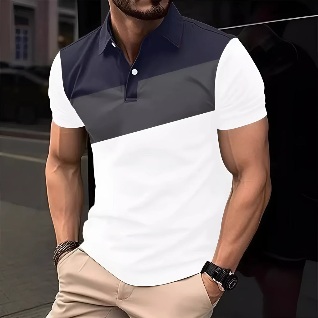 Men's grey t-shirt with 3D digital colour matching pattern, short sleeves, loose fit