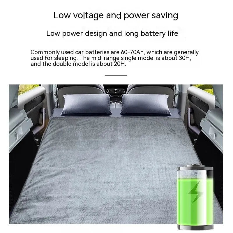 Grey 12V car electric blanket with cigarette lighter plug and intelligent 9-speed temperature controller