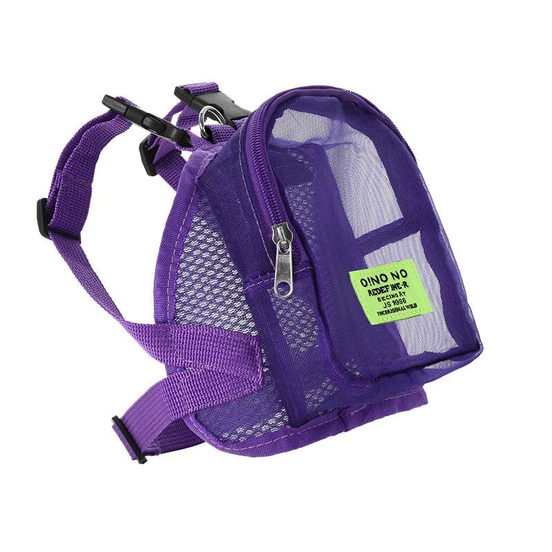 Breathable polyester dog backpack for pet carrying in four colour options