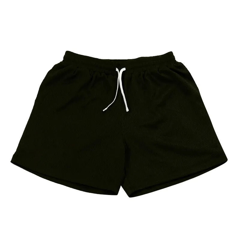 Men's solid-colour mesh quick-drying shorts for summer sports in multiple colour options