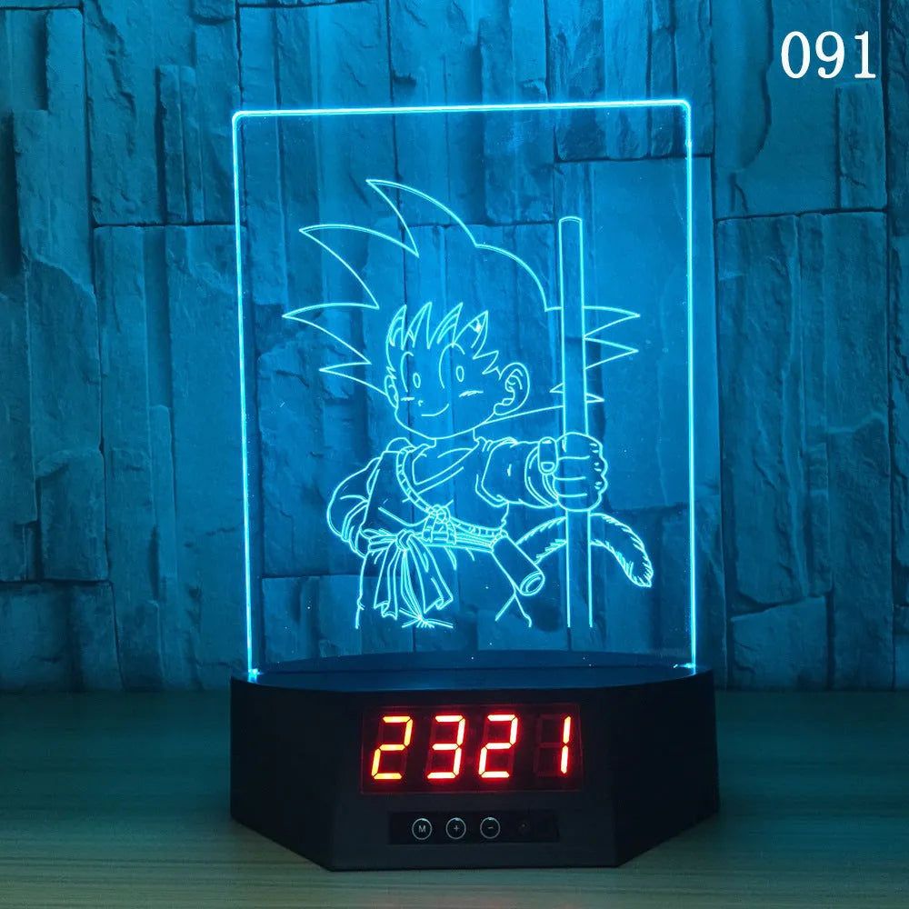Glowing blue dolphin 3D LED table lamp with remote control on a wooden surface.