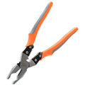 Orange multi-function wire cutter pliers with chrome steel jaws and textured PVC handles.