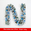 Christmas rattan garland with flocking decoration in multiple colour options