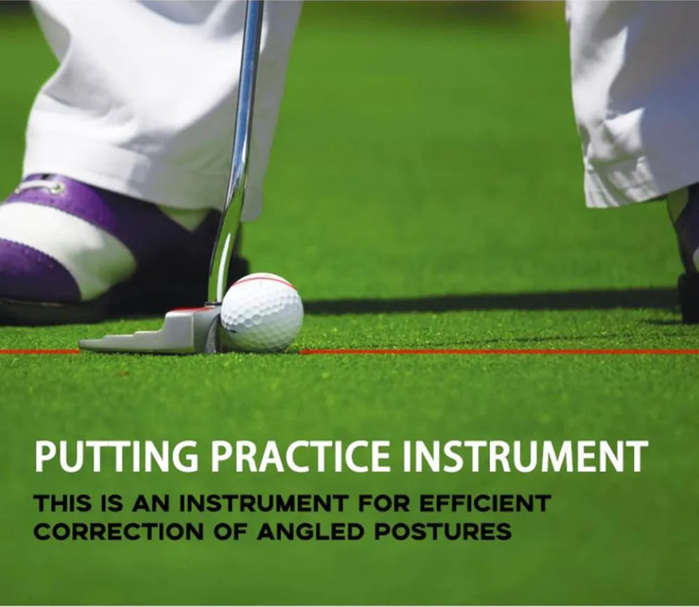 Black golf laser aiming instrument with push rod laser sight for putting alignment practice