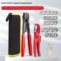Red cloth PEX single ear metal clamp set with carbon steel cutting edge