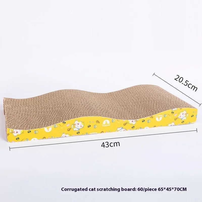 Corrugated paper cat scratch board in various geometric shapes including bone and triangle for claw grinding
