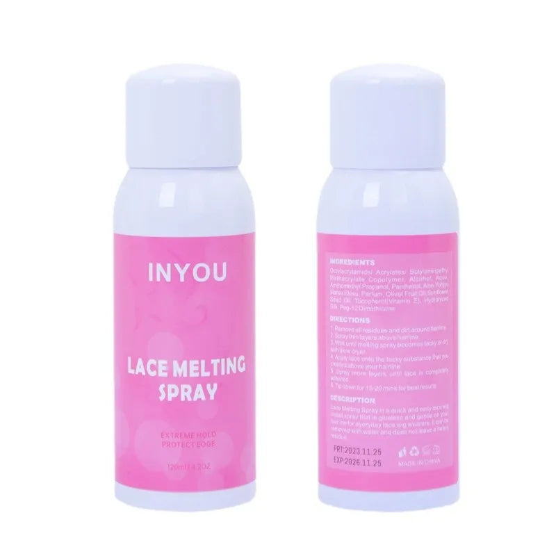 120ml transparent lace wig spray glue aerosol adhesive can for fast-drying lace bonding