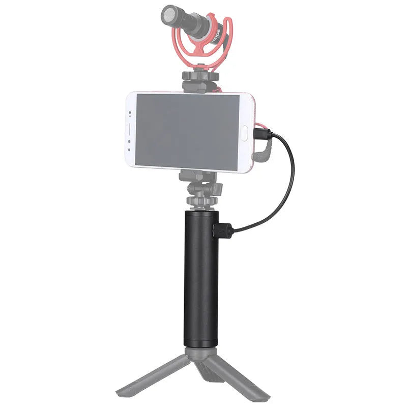 Black aluminium alloy power bank charging handle device with 6800mAh capacity and carrying handle