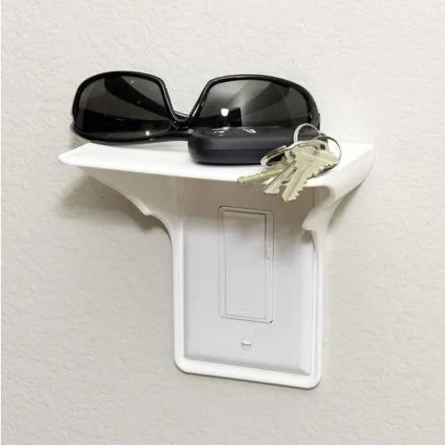White PP plastic socket rack for tool organisation with 14x10x15cm compact dimensions