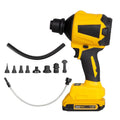 Yellow cordless rechargeable dust gun with blowing and suction functions for office and home cleaning