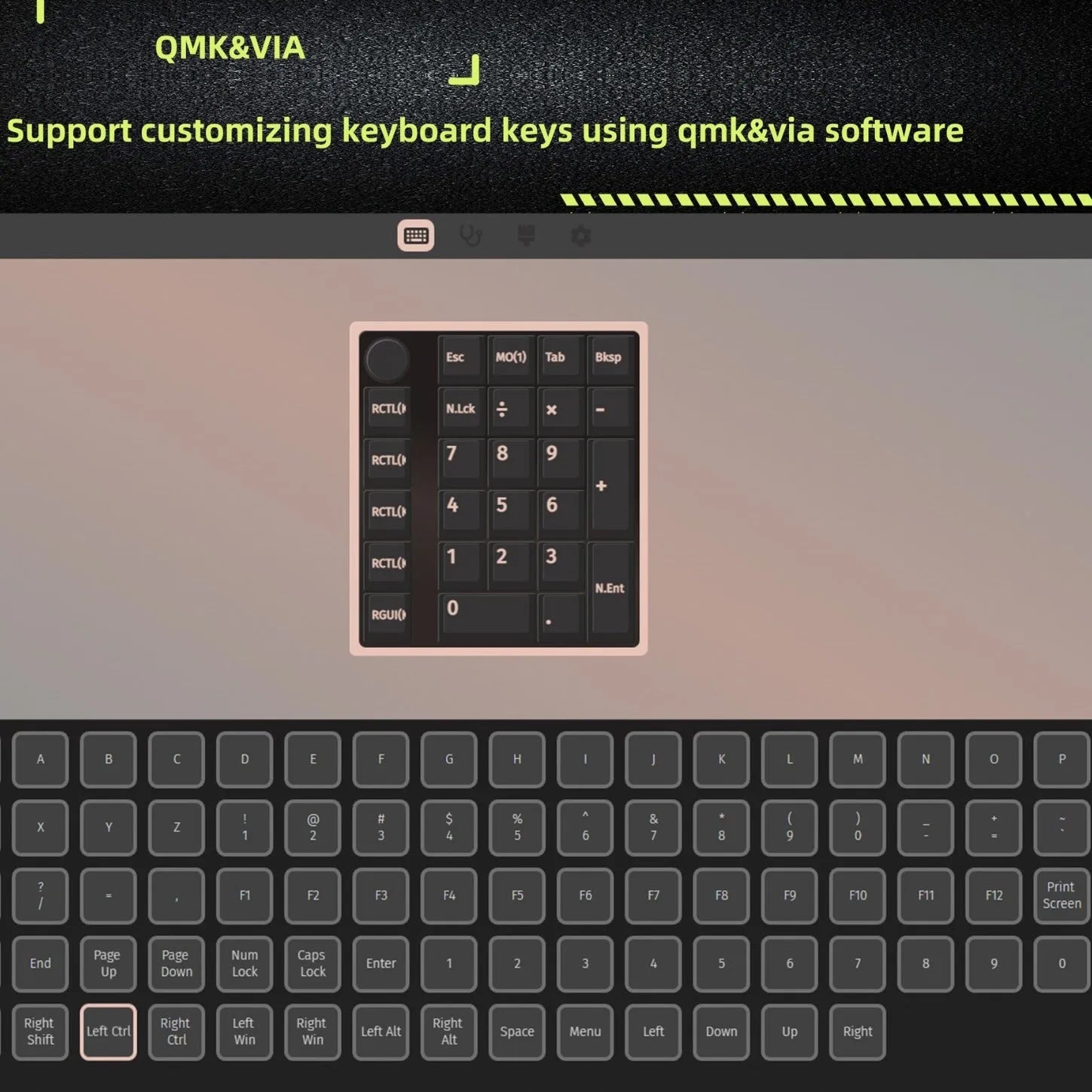 Wireless mechanical numeric keyboard in black or white with Bluetooth connectivity