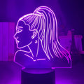 Acrylic 3D night light with European design and colourful black base, showing LED illumination through layered acrylic