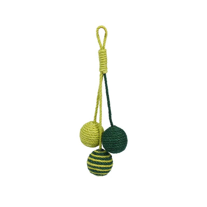 Multi-colour cat toy teaser stick set with bite-resistant catnip balls and a self-play kitten pet toy.