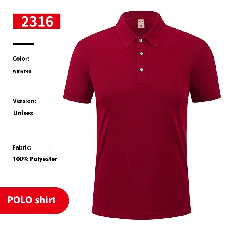 Ice silk overalls T-shirt polo shirt with short sleeves and advertising logo pattern in multiple colour options