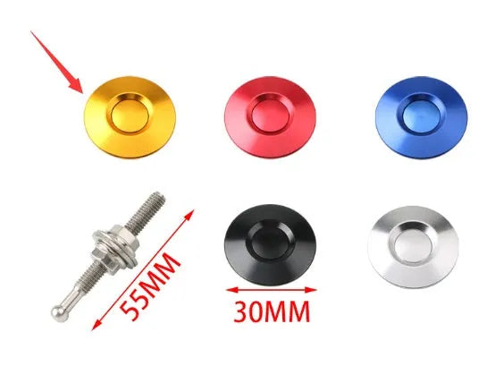 30mm aluminium alloy vehicle cover lock with iron screw in silver, black, gold, blue, or red.