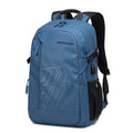 Blue plaid 18 inch casual computer backpack with curved shoulder straps and 20-35L capacity