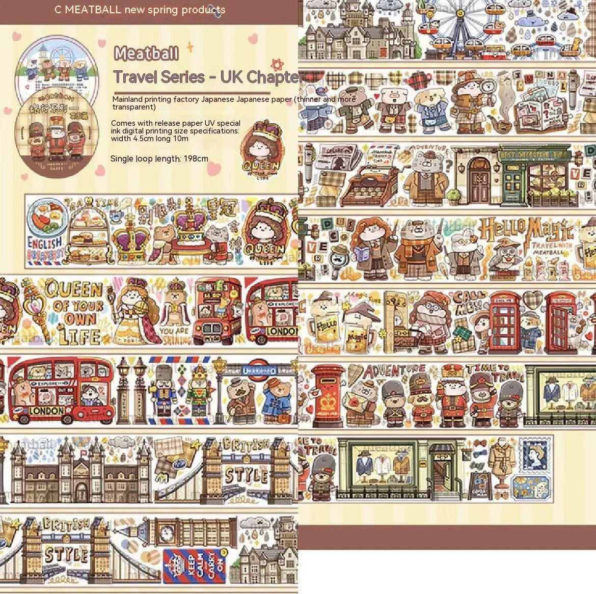Cartoon character stickers on Japanese paper for haemorrhoid tape packaging decoration