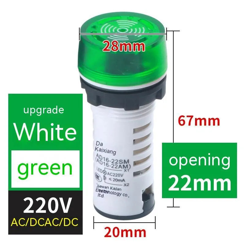 AD16-22SM model red LED flashing sound and light buzzer for 22mm panel mount.