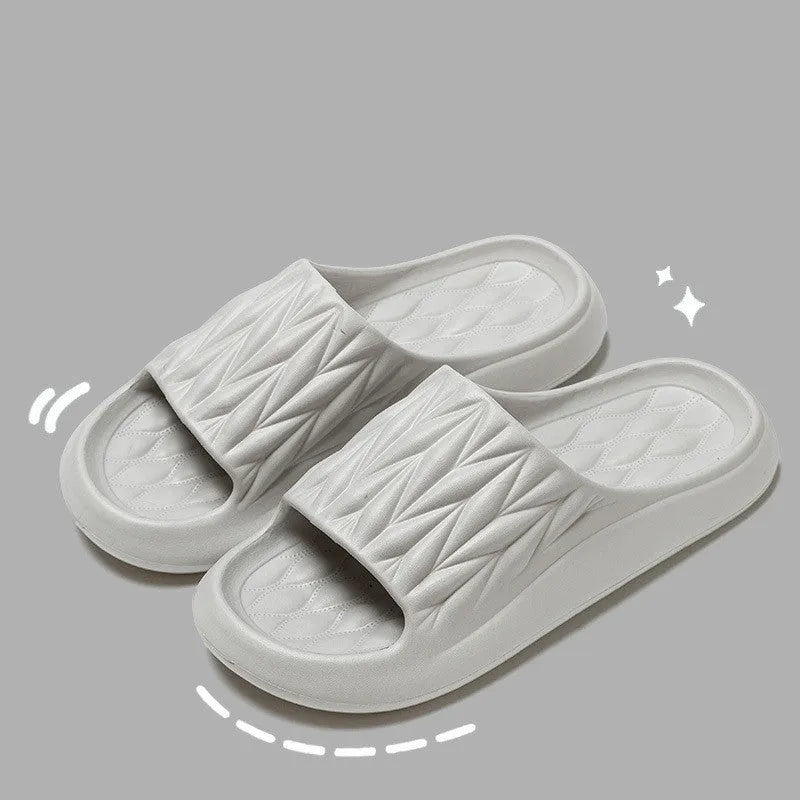 Leaf texture design EVA slippers in multiple colours with non-slip soles