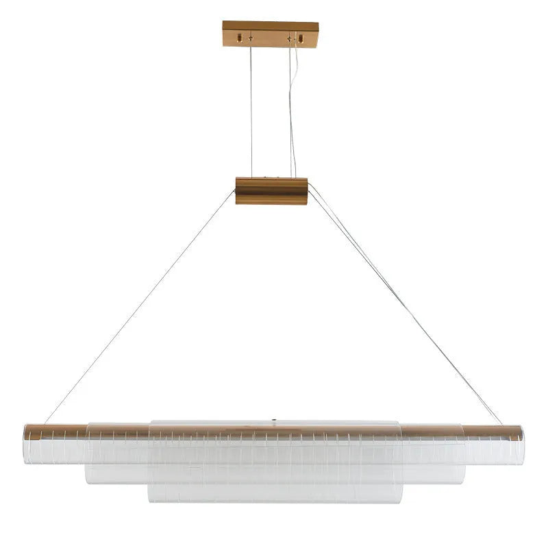 Glass pendant lamp with iron body in minimalist modern design for restaurant bar lighting