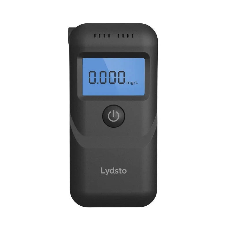 Black household alcohol tester for breath analysis and driving checks