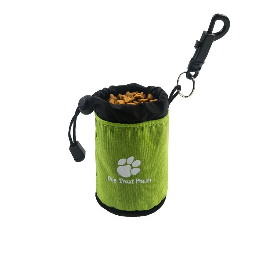 Mini nylon pet snack bag in solid colours for dog treat storage and training