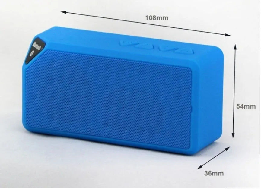 Cannon X3 mini cube-shaped wireless Bluetooth speaker in one of five colours: black, blue, green, red, or yellow.