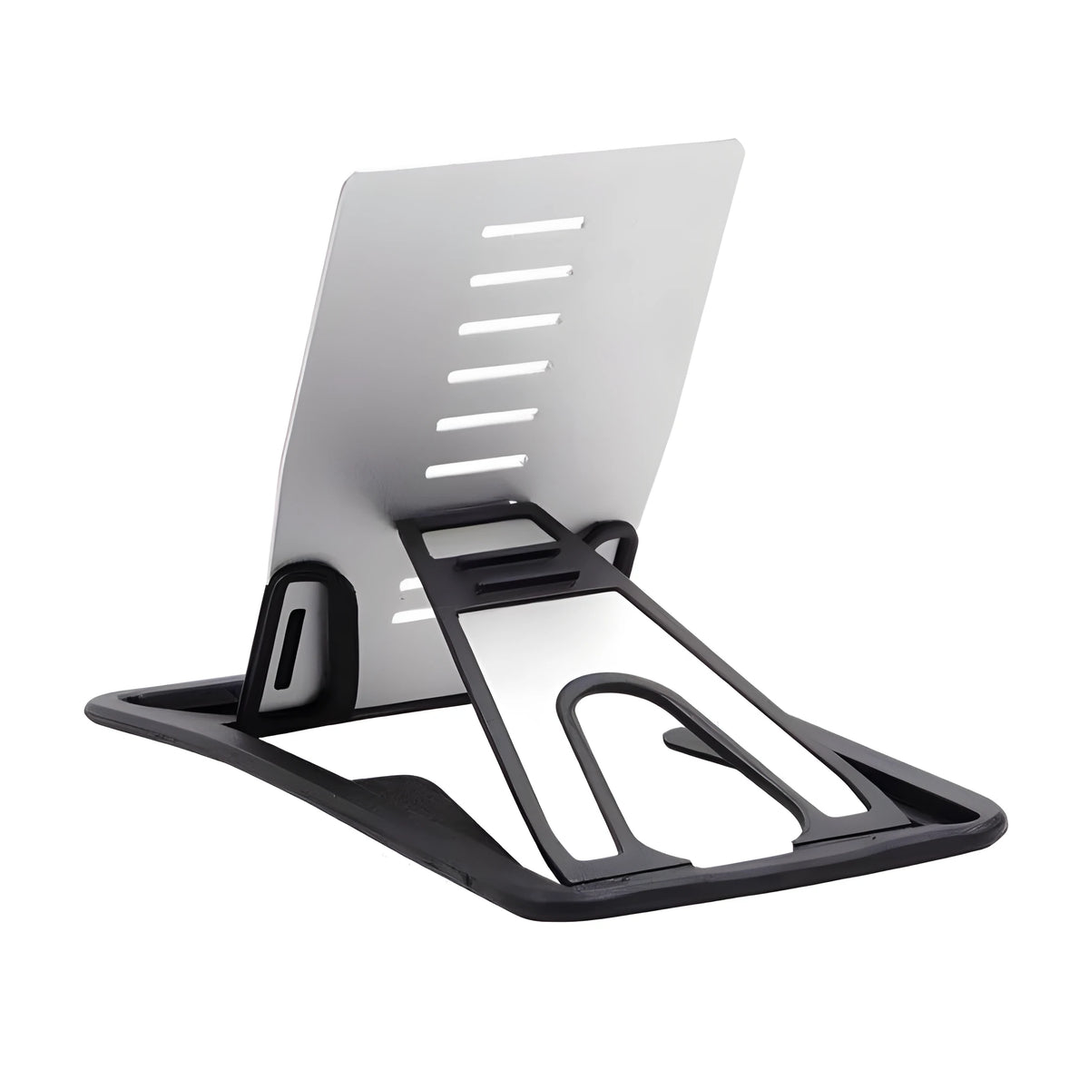 Black card phone holder, lazy bracket desk stand, 8.5cm by 5cm, universal phone fit