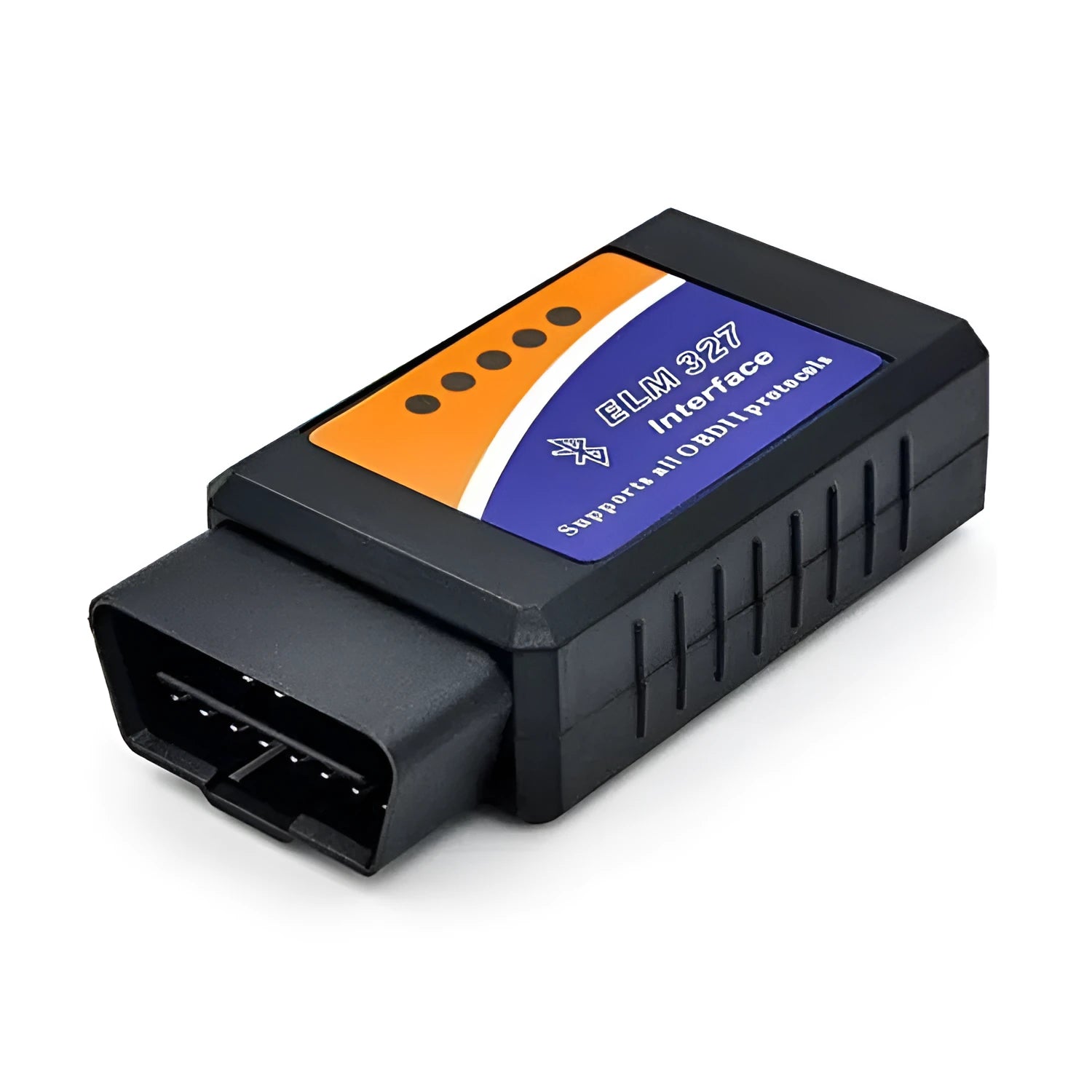 Bluetooth OBD2 diagnostic scanner for reading engine fault codes and monitoring live vehicle data.