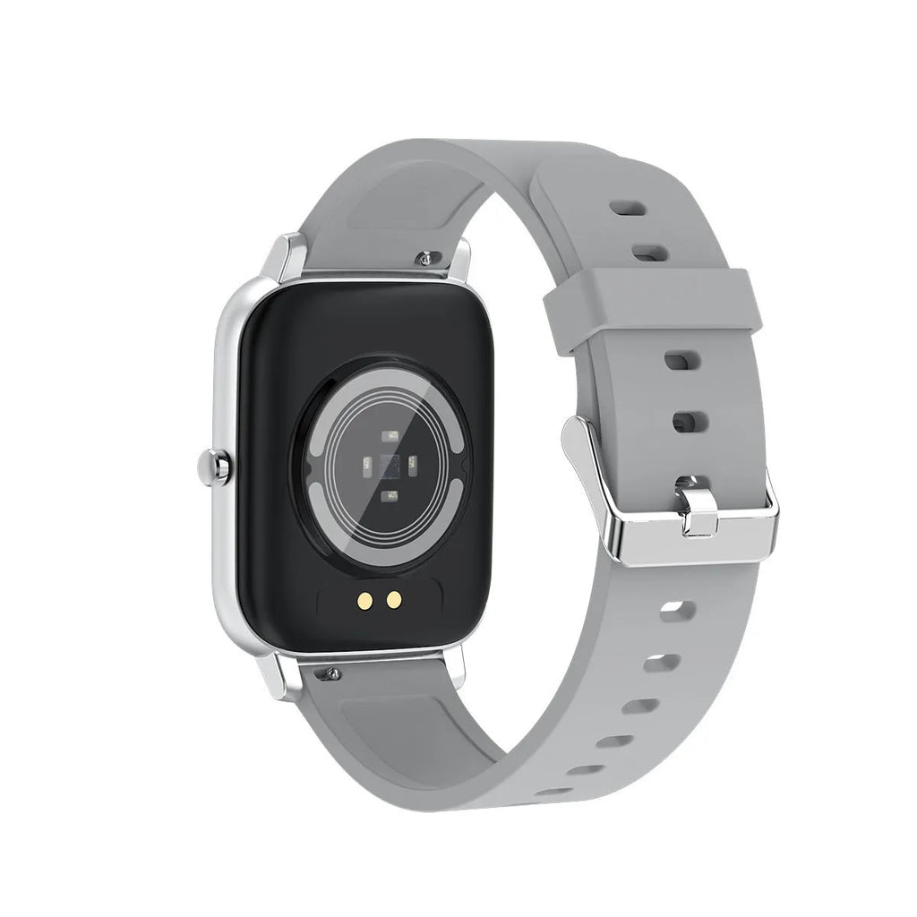 H80 Fashion Sports Smart Watch in black on wrist, showing ECG and blood oxygen monitoring on screen.