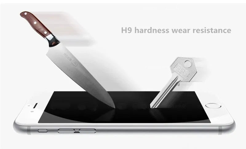 Tempered glass screen protector with 9H scratch resistance for smartphone display protection